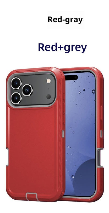 Coque robot trois‑proof pour iPhone 17 Pro Max – Couleur unie, étanche, anti‑poussière, antichoc