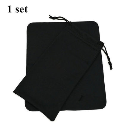 Étui à lunettes noir avec cordon