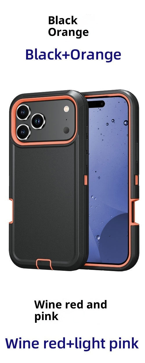 Coque robot trois‑proof pour iPhone 17 Pro Max – Couleur unie, étanche, anti‑poussière, antichoc