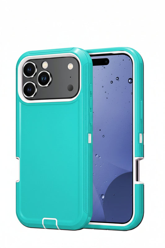 Three-proof robot case for iPhone 17 Pro Max – Solid color, waterproof, dustproof, shockproof