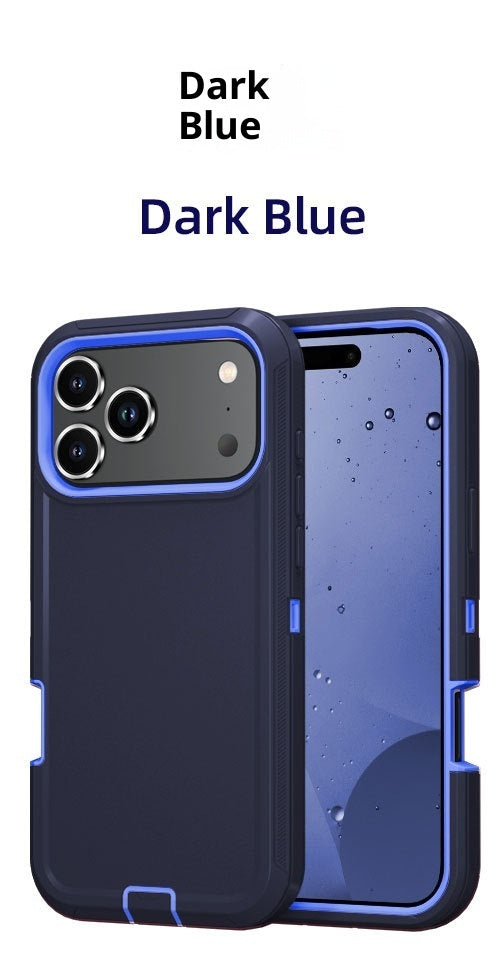 Coque robot trois‑proof pour iPhone 17 Pro Max – Couleur unie, étanche, anti‑poussière, antichoc